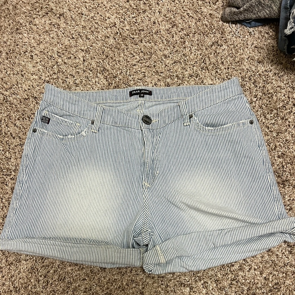 Woman’s pin stripe shorts - blue